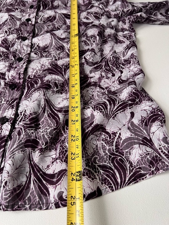 Coldwater Creek Purple Women’s Floral Print Button-Up Shirt PL (14-16) - Picture 7 of 9